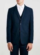 Topman Mens Blue Navy Slim Fit Suit Jacket