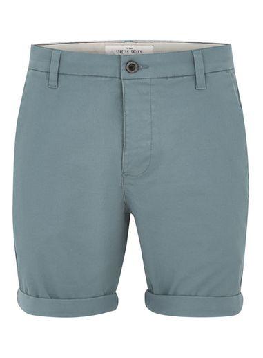 Topman Mens Navy Slate Blue Stretch Slim Chino Shorts
