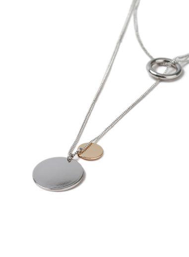 Topman Mens Silver Mixed Metal Loop Necklace*