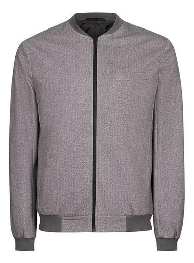 Topman Mens Grey Light Gray Jersey Smart Bomber