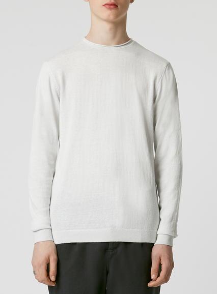 Topman Mens Brown Stone Slub Bagel Neck Sweater
