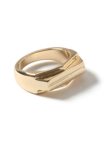 Topman Mens Gold Look Bar Shaped Ring*