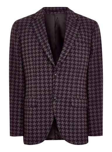 Topman Mens Purple Houndstooth Blazer