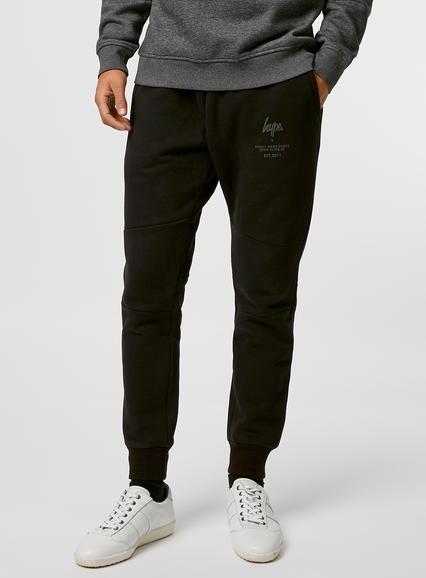 Topman Mens Hype Black Panelled Joggers*