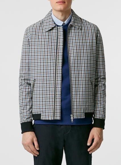 Topman Mens Peter Werth Blue Check Coat