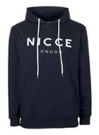 Topman Mens Blue Nicce Navy And White Logo Hoodie