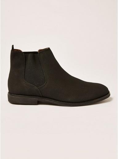 Topman Mens Black Faux Suede Spark Chelsea Boots