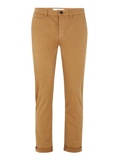 Topman Mens Mustard Stretch Slim Chinos