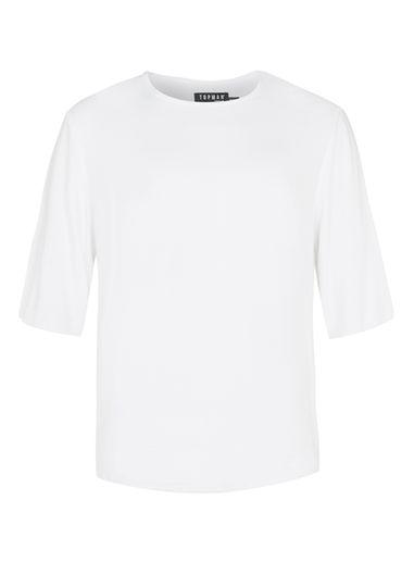 Topman Mens White Raw Edge Three Quarter Length Sleeve T-shirt