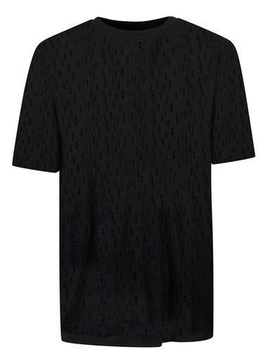 Topman Mens Black Ripped Oversized T-shirt