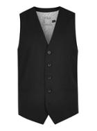 Topman Mens Black Five Button Waistcoat