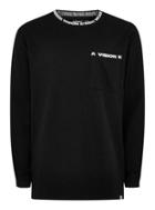 Topman Mens Vision Street Wear Black Ribbed Long Sleeve T-shirt