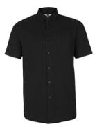 Topman Mens Black Waffle Short Sleeve Shirt