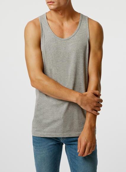 Topman Mens Fumo Grey Slim Vest