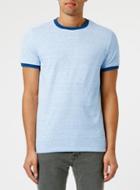 Topman Mens Blue Muscle Fit Ringer T-shirt