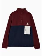 Topman Mens Multi Burgundy Fleece Zip Sweatshirt