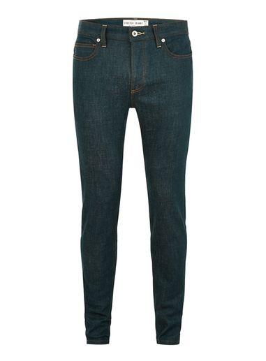Topman Mens Navy Raw Stretch Skinny Jeans