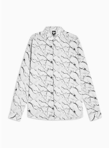 Twisted Tailor Mens Twisted Tailor White Marble Shirt