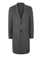 Topman Mens Mid Grey Grey Premium Wool Formal Overcoat