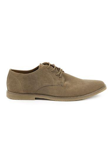 Topman Mens Brown Beige Faux Suede Desert Shoes