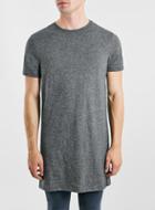 Topman Mens Black Charcoal Super Long Line T-shirt