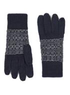 Topman Mens Navy And Gray Gloves