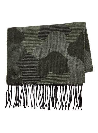 Topman Mens Khaki Camouflage Slim Scarf