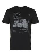 Topman Mens Black Destroy Unlock Print T-shirt