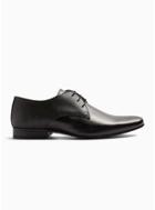 Topman Mens Black Leather Bright Emboss Shoes