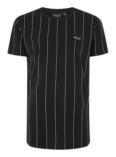 Topman Mens Nicce Black Stripe T-shirt