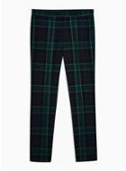 Topman Mens Navy And Green Check Skinny Fit Suit Pant