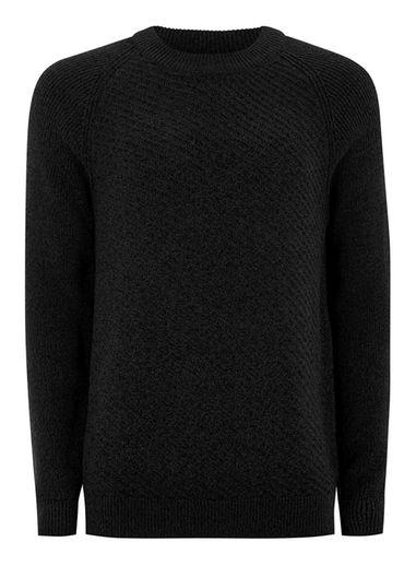 Topman Mens Selected Homme Black 'preston' High Neck T-shirt
