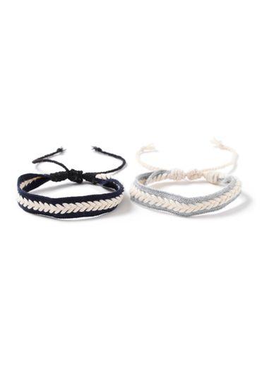 Topman Mens Blue Navy And Cream Festival Band Bracelet