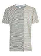 Topman Mens Multi Ltd Gray Stripe Oversized Spliced T-shirt