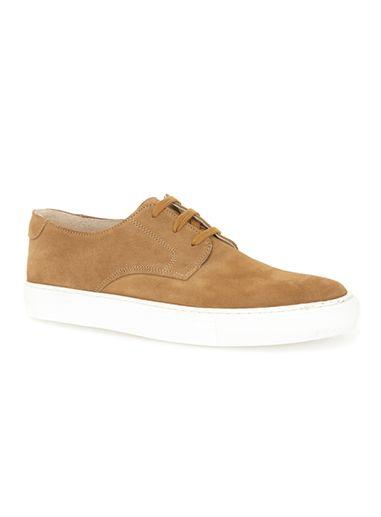 Topman Mens Brown Tan Suede Lace Up Sport Shoes