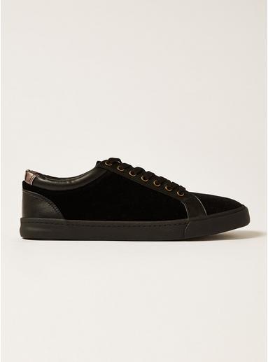Topman Mens Black Velvet Cronos Velvet Sneakers