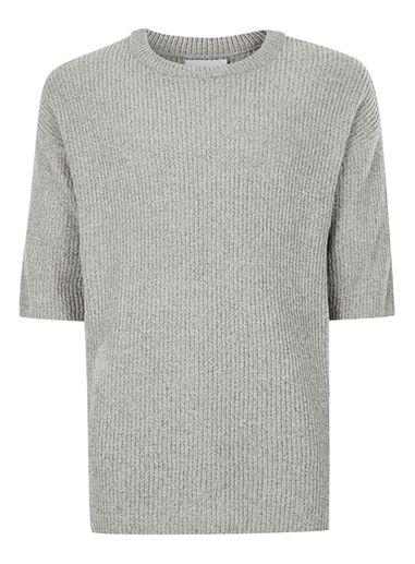 Topman Mens Ltd Grey Chenille Yarn T-shirt