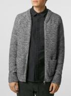Topman Mens Mid Grey Ltd Anchorage Mohair Knitted Bomber.
