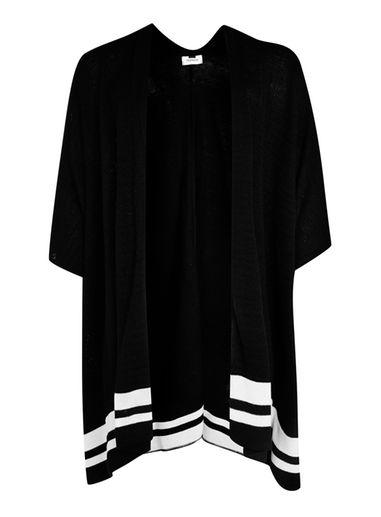 Topman Mens Black Double Stripe Lightweight Knitted Cape