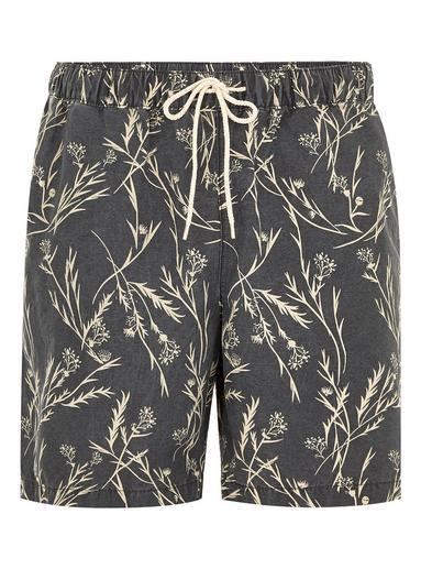 Topman Mens Selected Homme Black Printed Swim Shorts