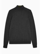 Topman Mens Grey Charcoal Gray Marl Turtle Neck Knitted Sweater