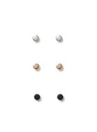 Topman Mens Gold Mixed Metal Earring Pack Of 3*