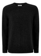 Topman Mens Grey Selected Homme Black Coban Wool Sweater