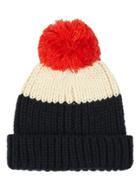 Topman Mens Multi Navy, Oat And Coral Bobble Beanie
