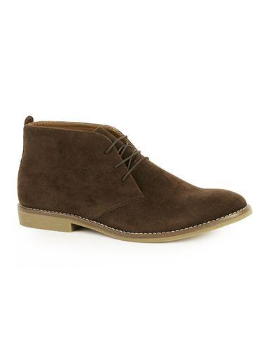 Topman Mens Brown Faux Suede Chukka Boots