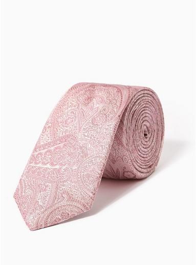 Topman Mens Pink Silk Paisley Tie Set