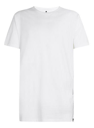 Topman Mens White Slim Fit Zip Longline T-shirt
