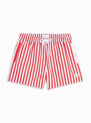 Topman Mens Multi Red And White Stripe Swim Shorts