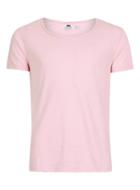 Topman Mens Light Pink Raw Edge Scoop Neck T-shirt