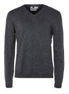 Topman Mens Mid Grey Charcoal Twist V-neck Sweater